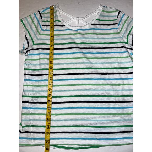 T By Talbots Tee Women’s Plus Size X Supersoft Jersey Open Back Multi Stripe - Picture 6 of 10